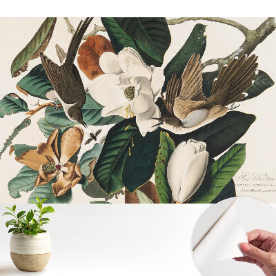 Luxusná tapeta Magnólie a vtáky v klasickej harmónii