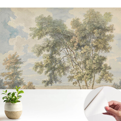 Tapeta s upokojujúcim motívom krajiny, stromov a oblohy