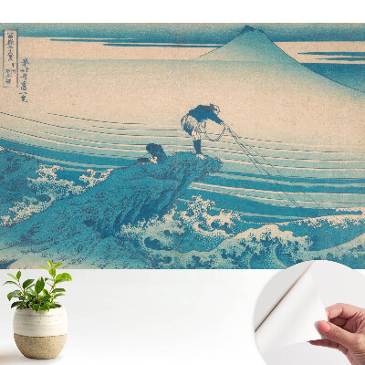 Tapety na stenu samolepiace Rybári s horou v pozadí.