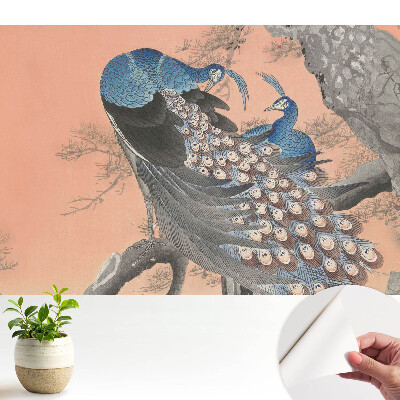 Luxusná tapeta Pávy na konári v klasickom štýle