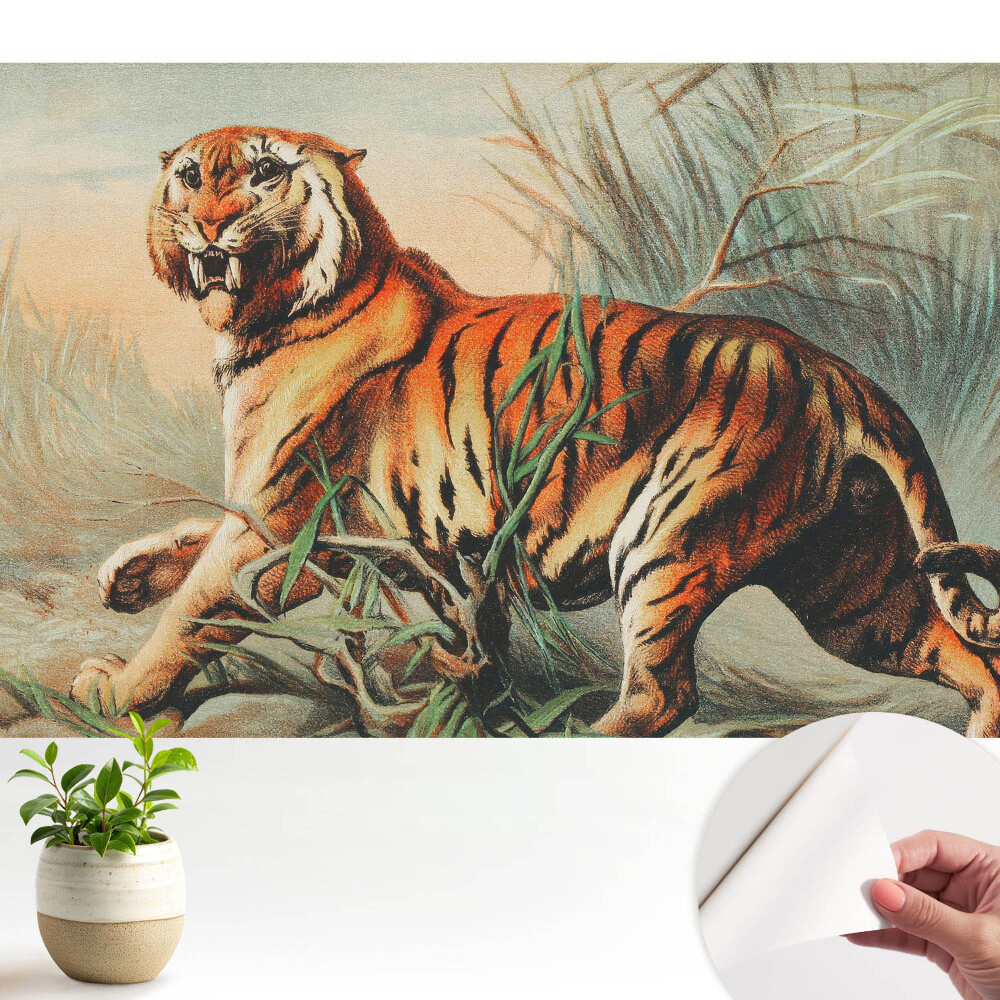 Tapeta do obývačky Majestátny tiger v divokom prostredí