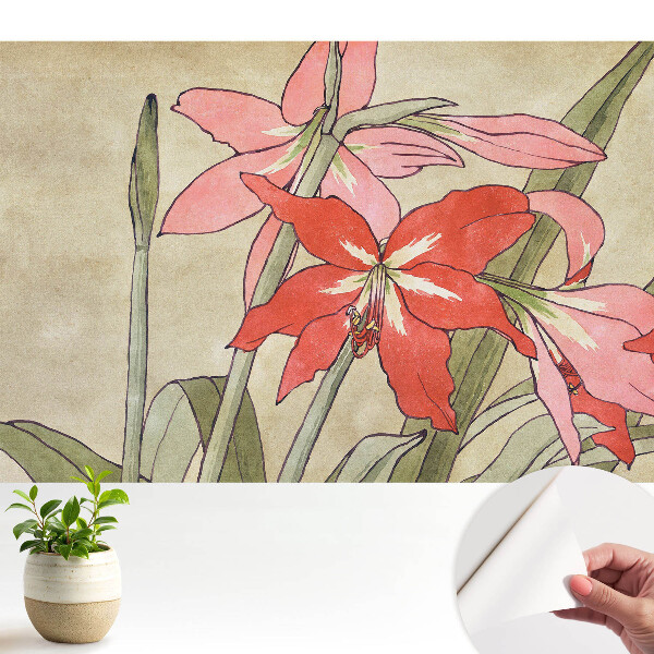 Tapety na stenu samolepiace Retro kvetinová kompozícia harmonická príroda