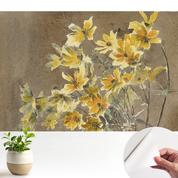 Luxusná tapeta Žlté kvety na pozadí zeme