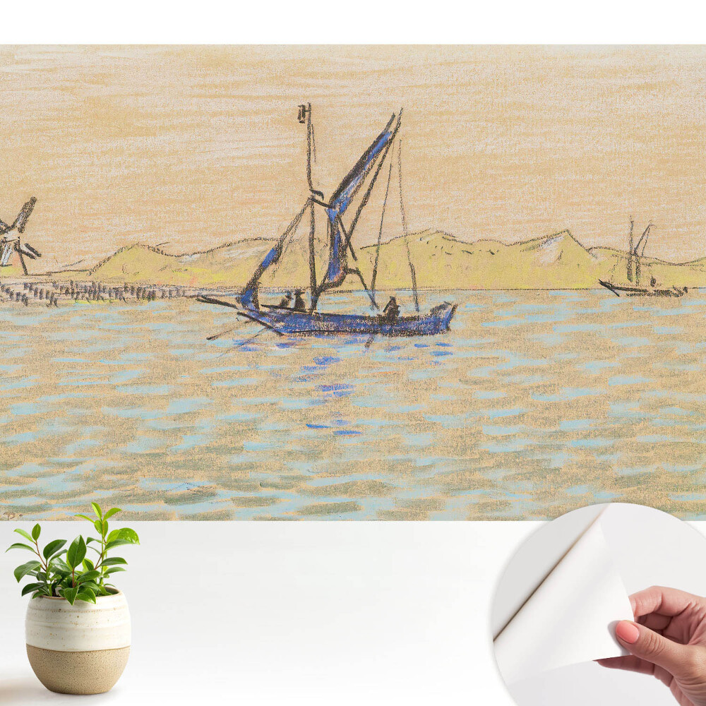 Tapeta do obývačky Pastelová krajina, veterný mlyn