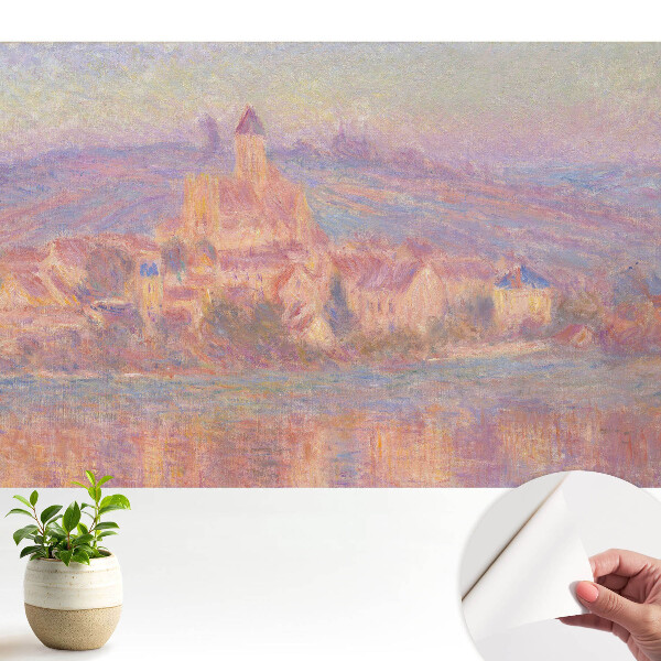 Tapeta do obývačky Pastelové mesto v kopcoch