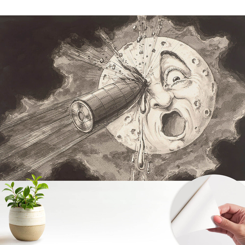 Tapety na stenu samolepiace Mesiac a kovový predmet