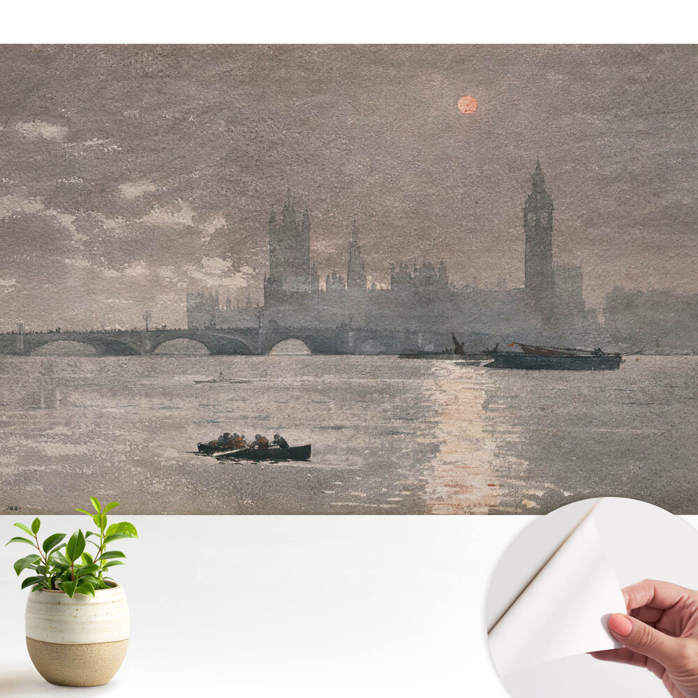 Tapeta do obývačky Farebné odrazy rieky v mestskom súmraku