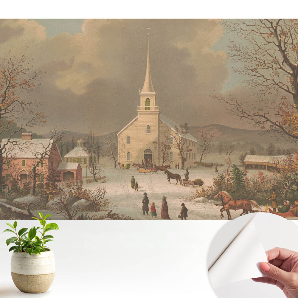 Tapety na stenu samolepiace Zimná žánrová scéna