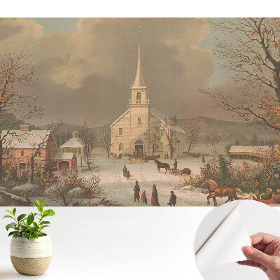 Tapety na stenu samolepiace Zimná žánrová scéna