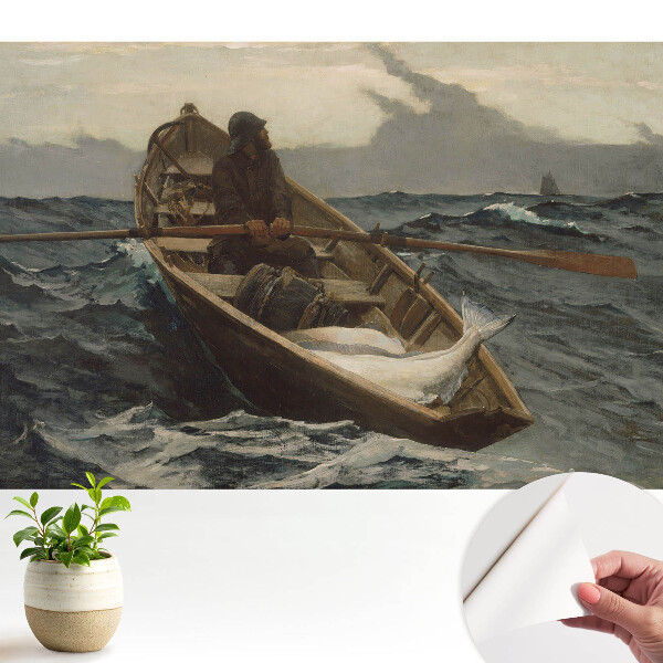 Luxusná tapeta Rybár loví ryby v rozbúrenom mori