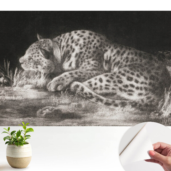 Luxusná tapeta Leopard odpočíva v tráve