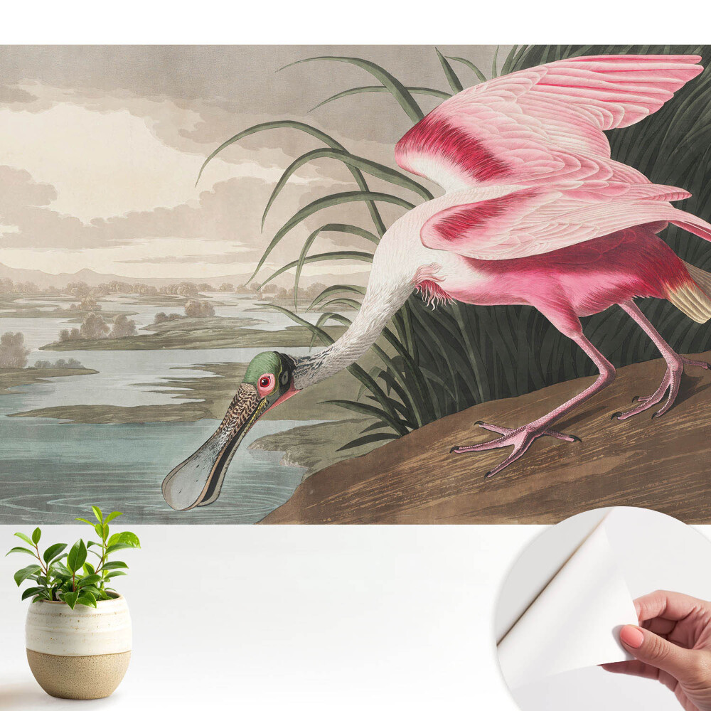 Tapeta do obývačky Idylka s plameniakom