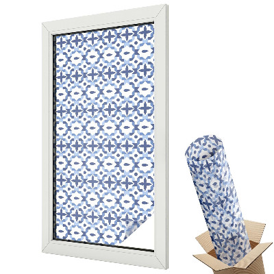 Mliečna fólia na sklo Modrá mozaika