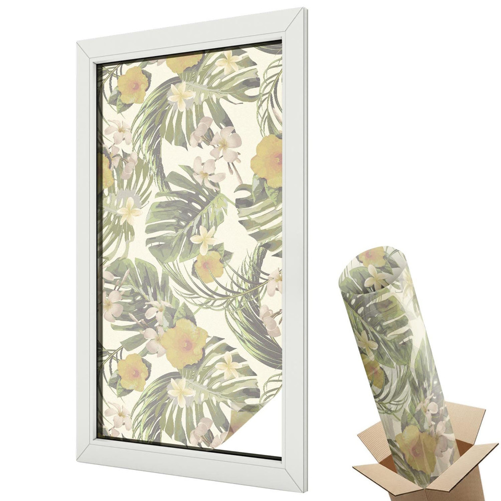 Fólia na sklo dverí Tropická téma