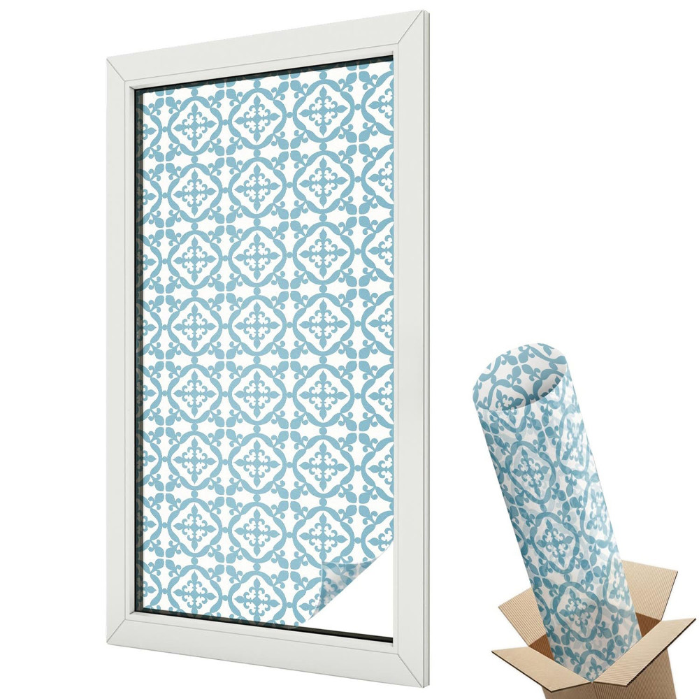 Okenná fólia Modré ozdoby