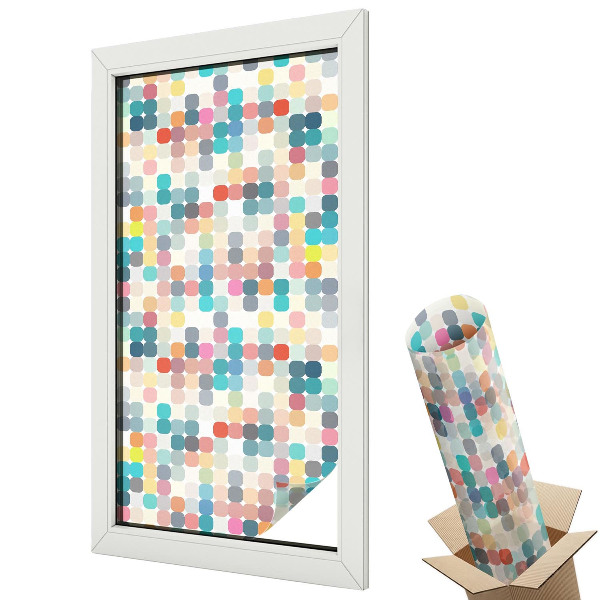 Mliečna fólia na sklo Farebné štvorce