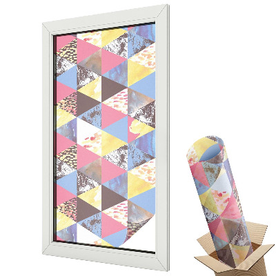 Fólia na sklo dverí Farebné trojuholníky