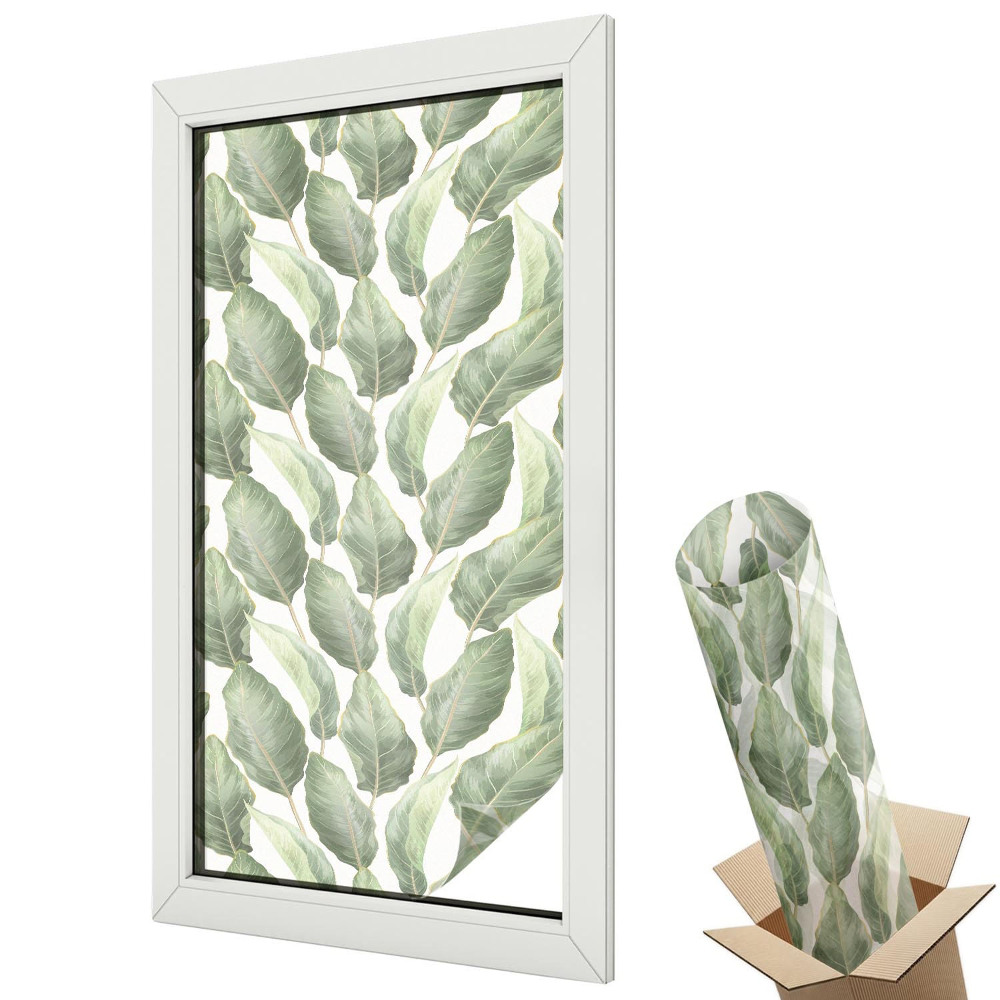 Matná fólia na sklo Zelené listy