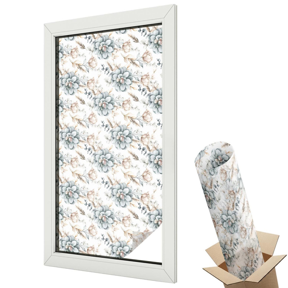 Fólia na sklo dverí Kvetinová elegancia