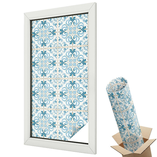 Mliečna fólia na sklo Kvetinové dlaždice