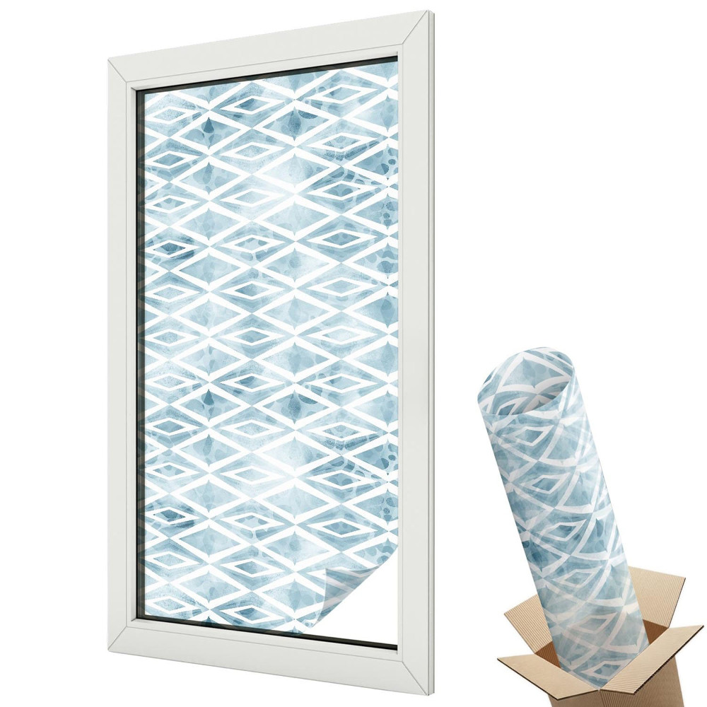 Mliečna fólia na sklo Modré kosoštvorce