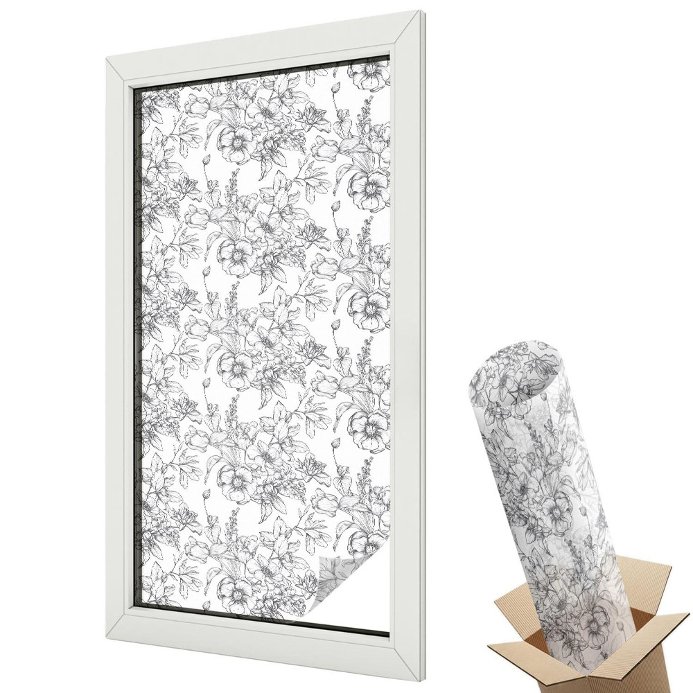 Fólia na sklo dverí Kvetinová elegancia