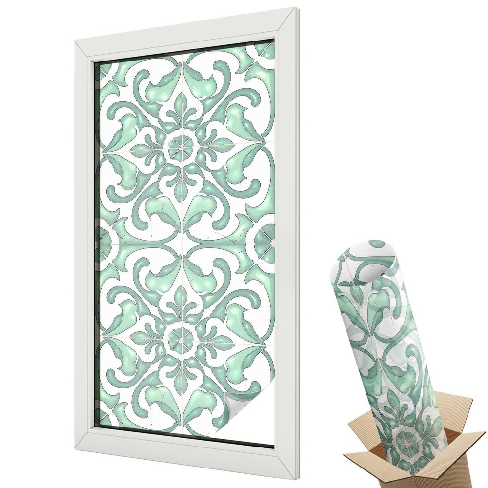 Fólia na sklo dverí Zelená symetria