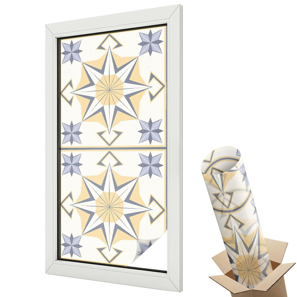 Mliečna fólia na sklo Geometrické hviezdy