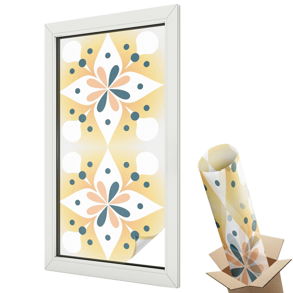 Mliečna fólia na sklo Kvetinová symetria