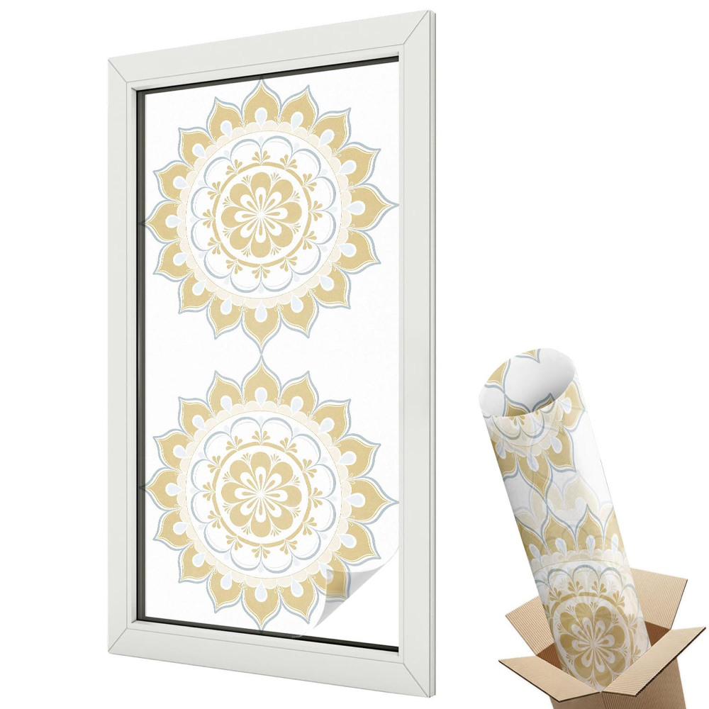 Matná fólia na sklo Kvetinová mandala