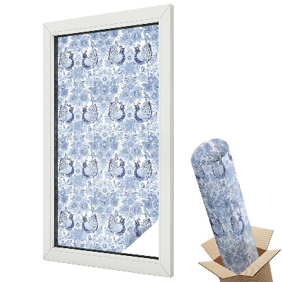 Mliečna fólia na sklo Kvetinový vták