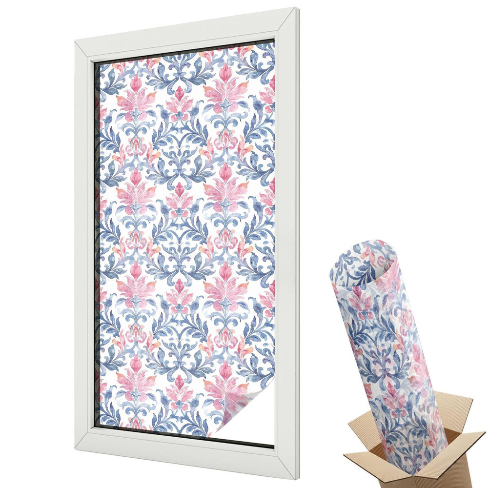 Fólia na sklo dverí Kvetinová symetria