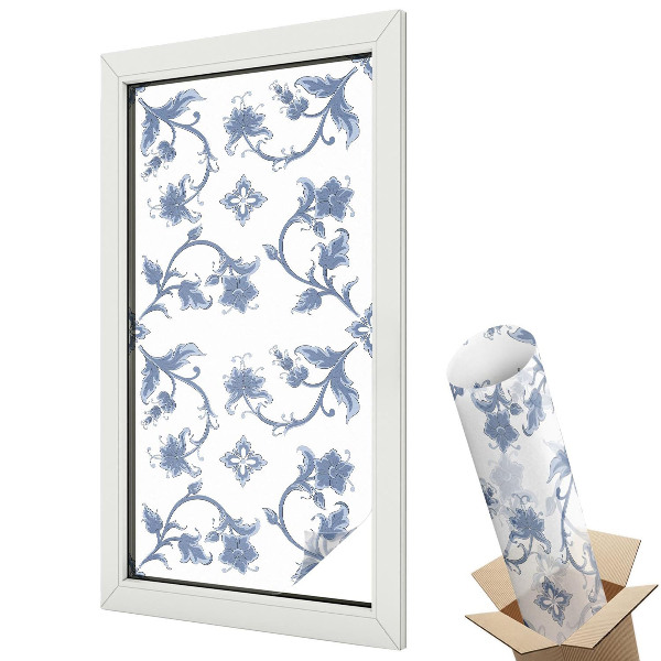 Mliečna fólia na sklo Kvetinový ornament