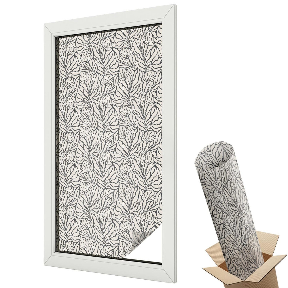 Mliečna fólia na sklo Listy kvety