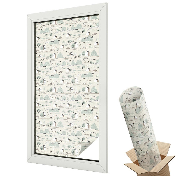 Mliečna fólia na sklo Idylická dedinka