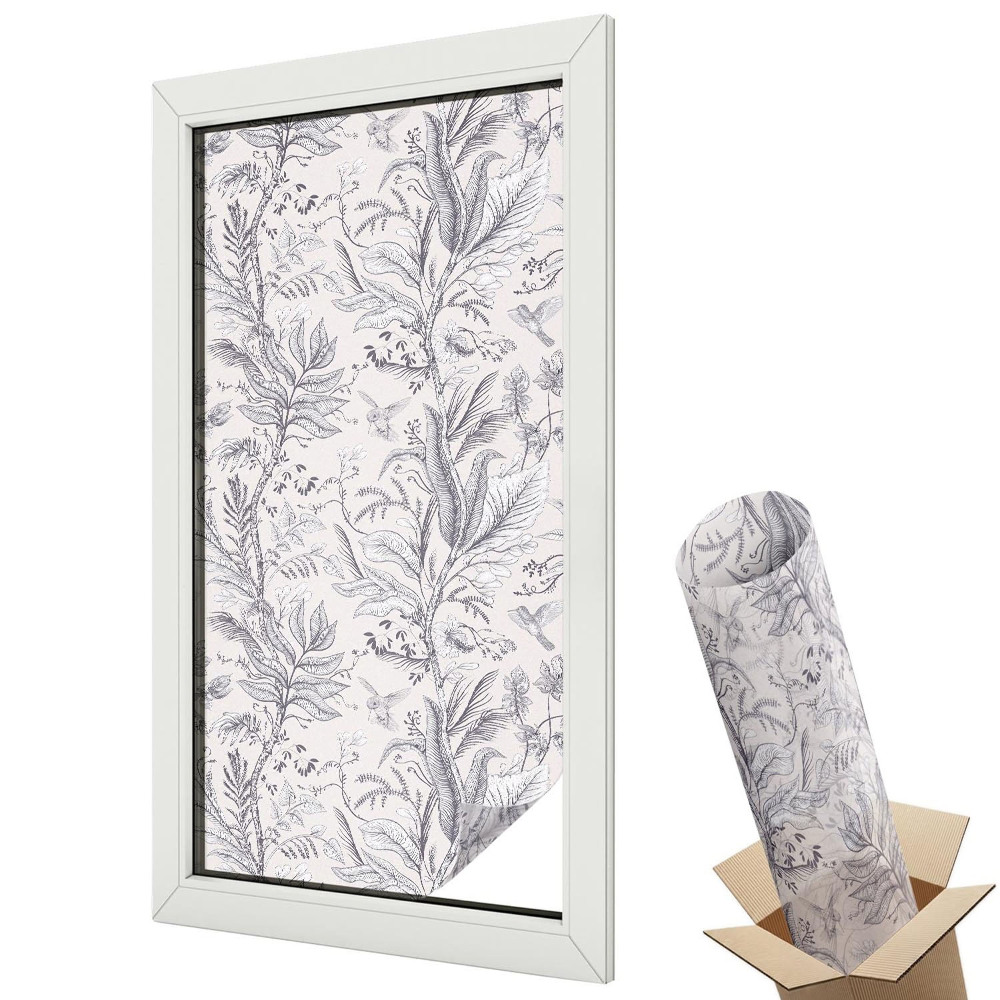 Fólia na sklo dverí Listy a motýle