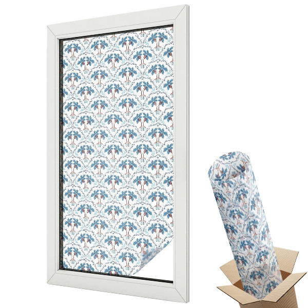 Mliečna fólia na sklo Modré palmy