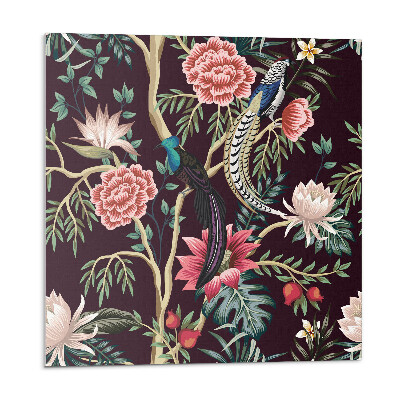 Pvc obklady Kvetinový vzor s vtáčikmi