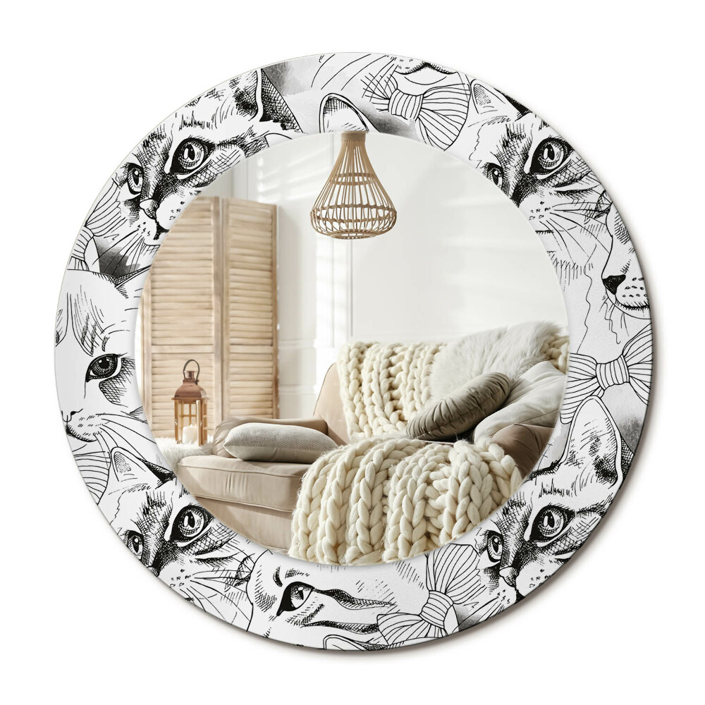 Obdĺžnikové dekoračné zrkadlo Mačky