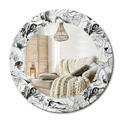 Obdĺžnikové dekoračné zrkadlo Mačky