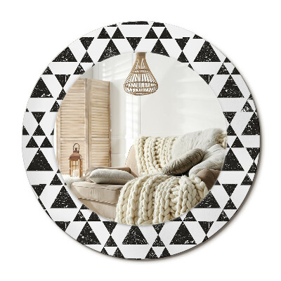 Zrkadlo s rámom s potlačou Geometria trojuholníkov