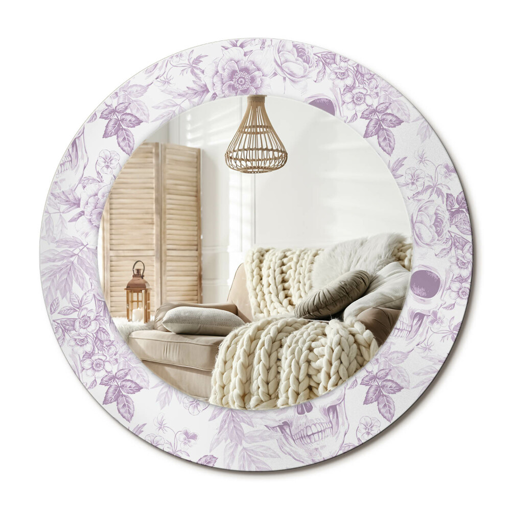 Obdĺžnikové dekoračné zrkadlo Lebky