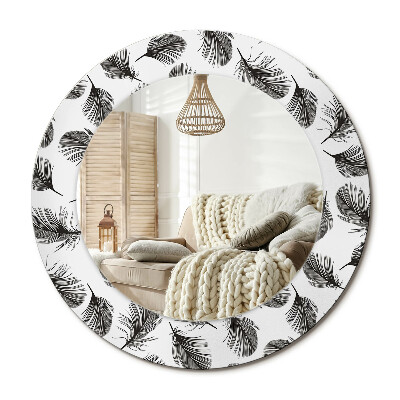 Zrkadlo s rámom s potlačou Perie