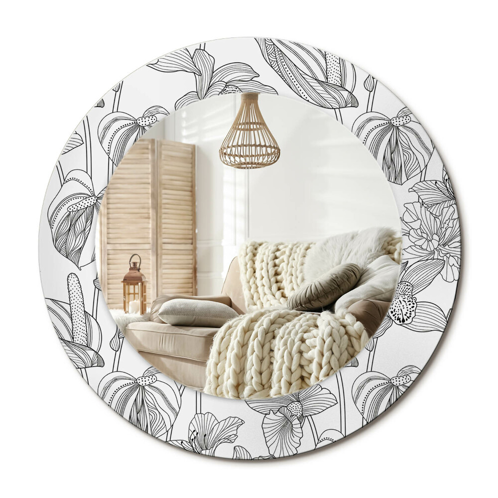 Dekoračné zrkadlo na stenu Kvetinový vzor