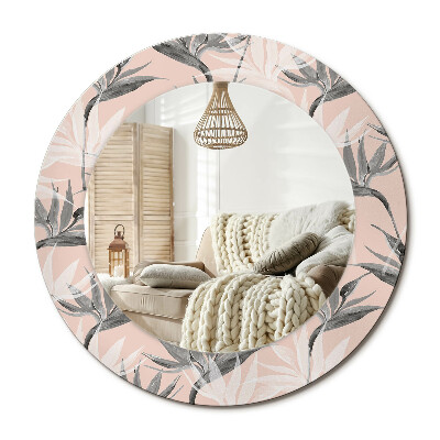 Zrkadlo s rámom s potlačou Strelitzia