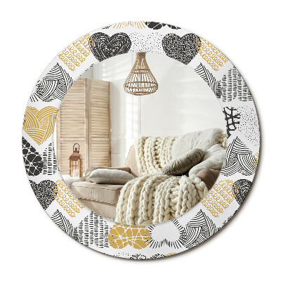 Obdĺžnikové dekoračné zrkadlo Hearts Doodle Style