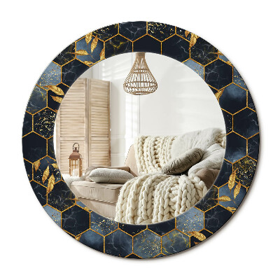 Dekoračné zrkadlo na stenu Mramorový šesťuholník