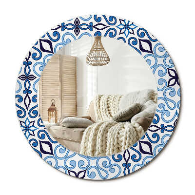 Obdĺžnikové dekoračné zrkadlo Modrý arabský vzor