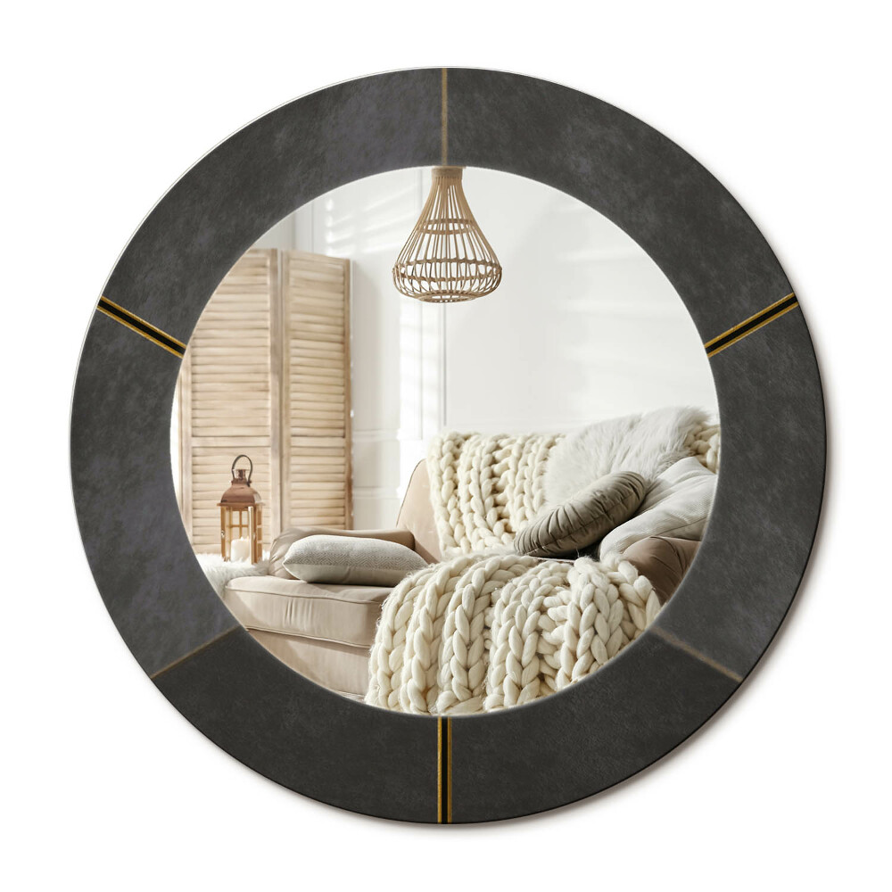 Zrkadlo s rámom s potlačou Šedé trojuholníky