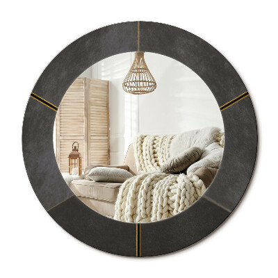 Zrkadlo s rámom s potlačou Šedé trojuholníky